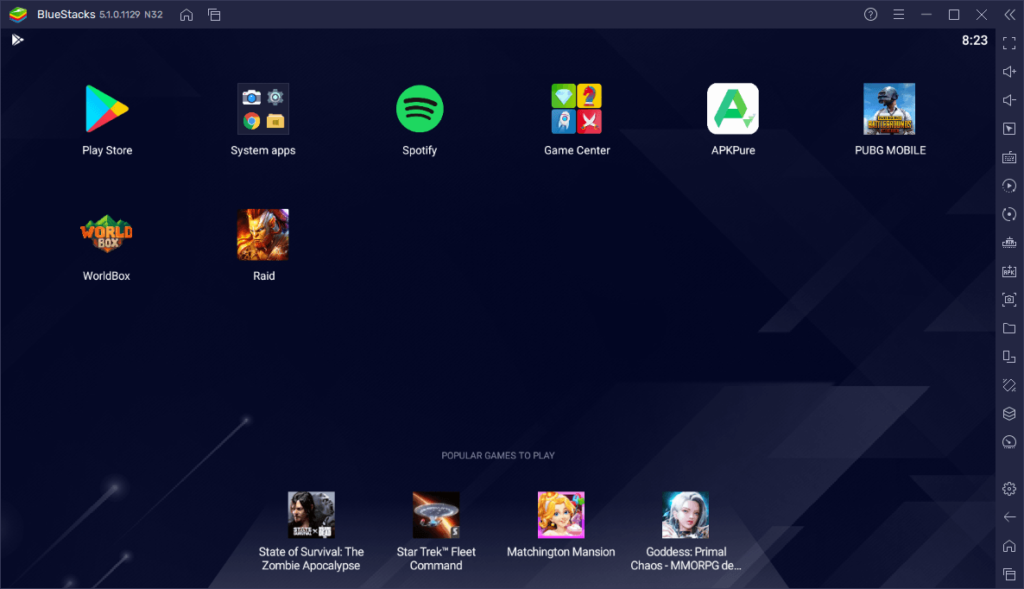 Image showing mobile apps running on a PC screen using BlueStacks emulator