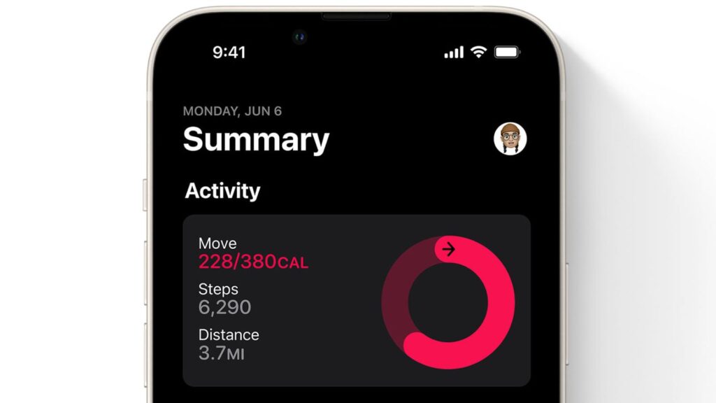 An iPhone displaying fitness tracking data, highlighting its creative use as a fitness tracker.