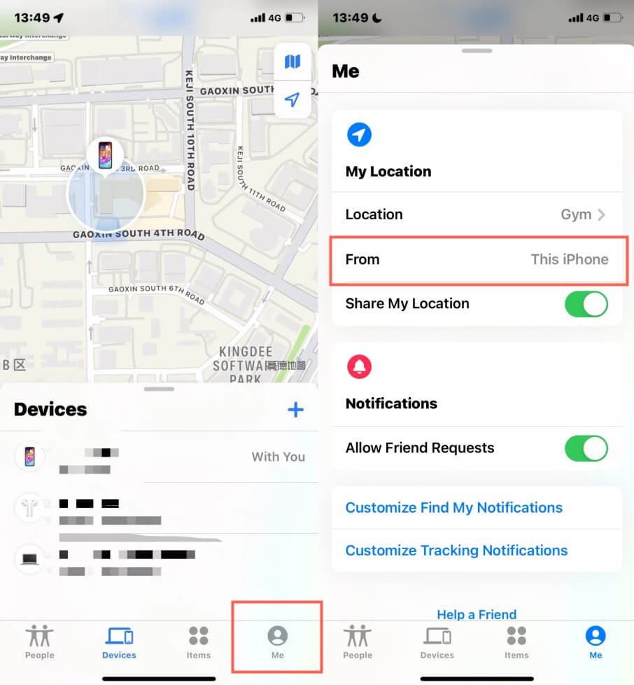 can you pause your location on Find My iPhone
