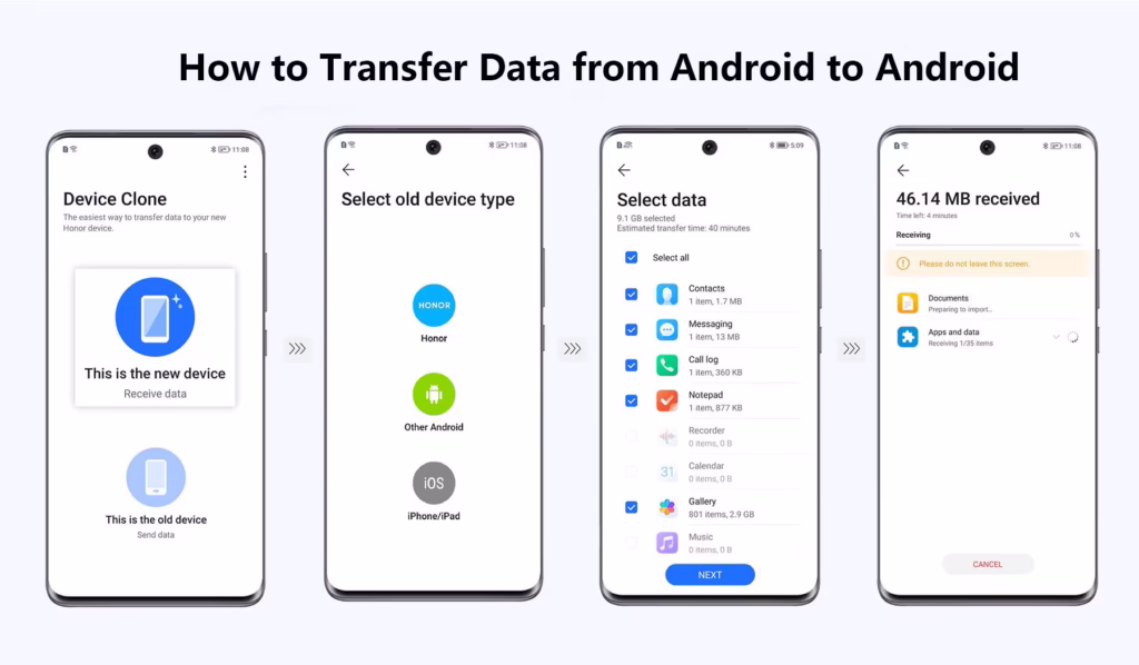 how to transfer data to new phone