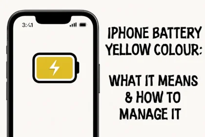 iphone battery yellow colour