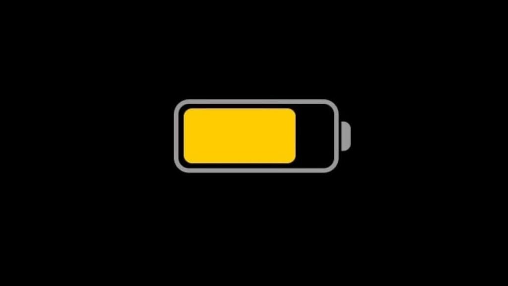 iphone battery yellow colour